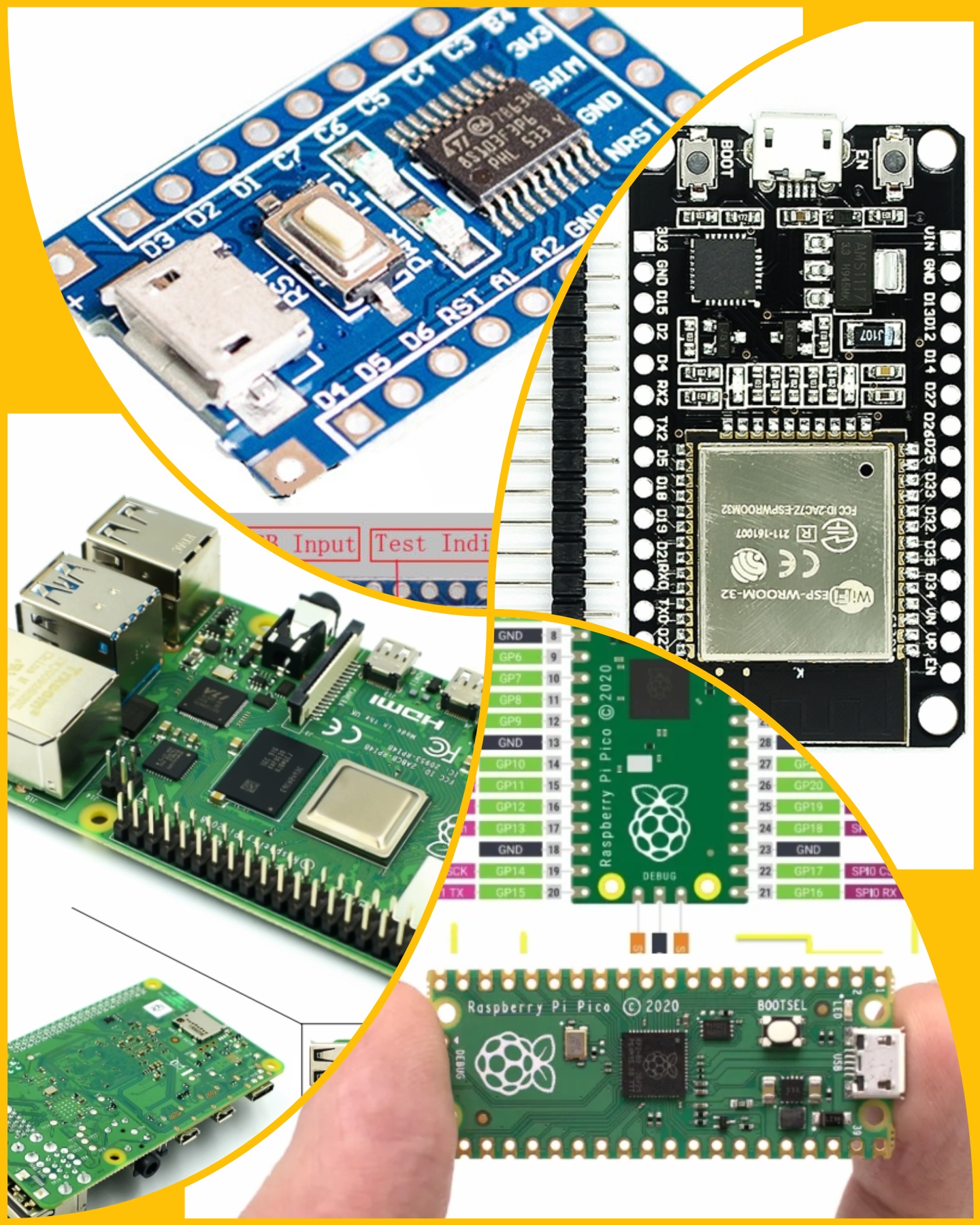 Raspberry Pi ESP8266 ESP32 STM32 PIC ARM Iot